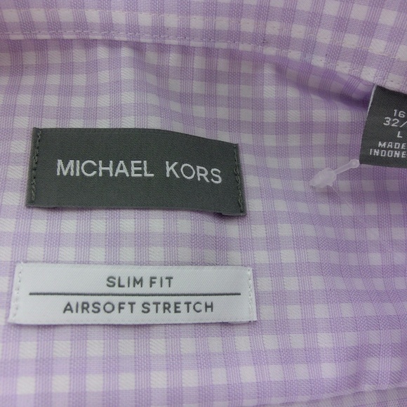 MICHAEL KORS MENS DRESS SHIRT LILAC SIZE 16 ½ SLEE - Picture 4 of 4